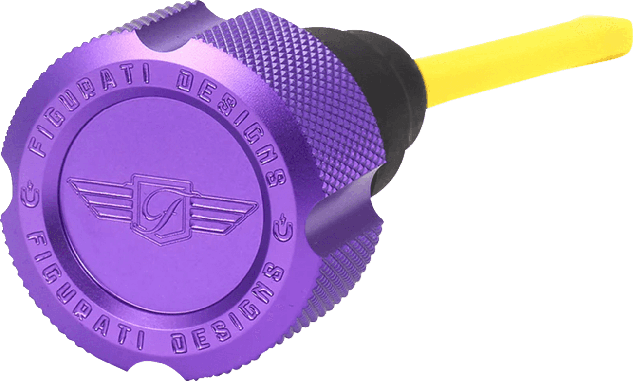 FIGURATI DESIGNS 0710-0305 Performance Magnetic Oil Dipstick - Knurled - Purple - '07-'16 Touring/Trike