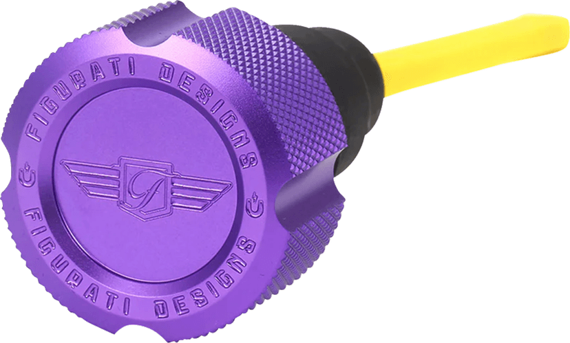 FIGURATI DESIGNS 0710-0305 Performance Magnetic Oil Dipstick - Knurled - Purple - '07-'16 Touring/Trike — image 1 of 3