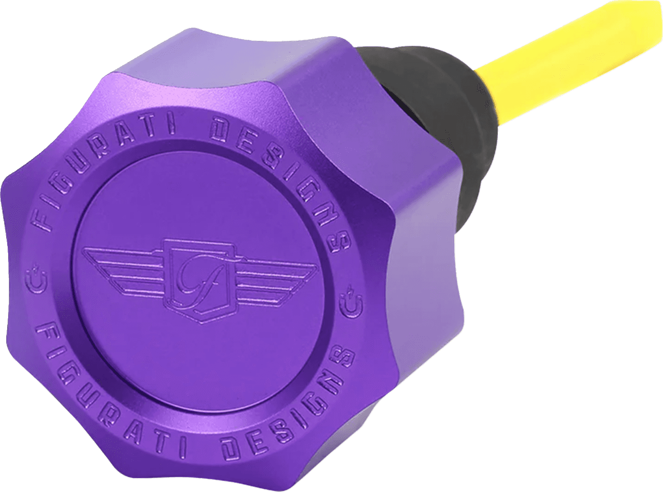 FIGURATI DESIGNS 0710-0306 Performance Magnetic Oil Dipstick - Curved - Purple - '07-'16 Touring/Trike