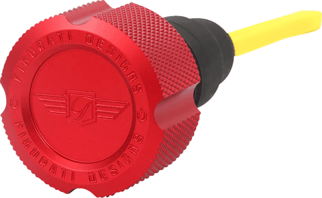 FIGURATI DESIGNS 0710-0307 Performance Magnetic Oil Dipstick - Knurled - Red - '07-'16 Touring/Trike — image 1 of 3
