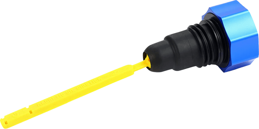 FIGURATI DESIGNS 0710-0312 Performance Magnetic Oil Dipstick - Curved - Blue - '07-'16 Touring/Trike — image 2 of 3