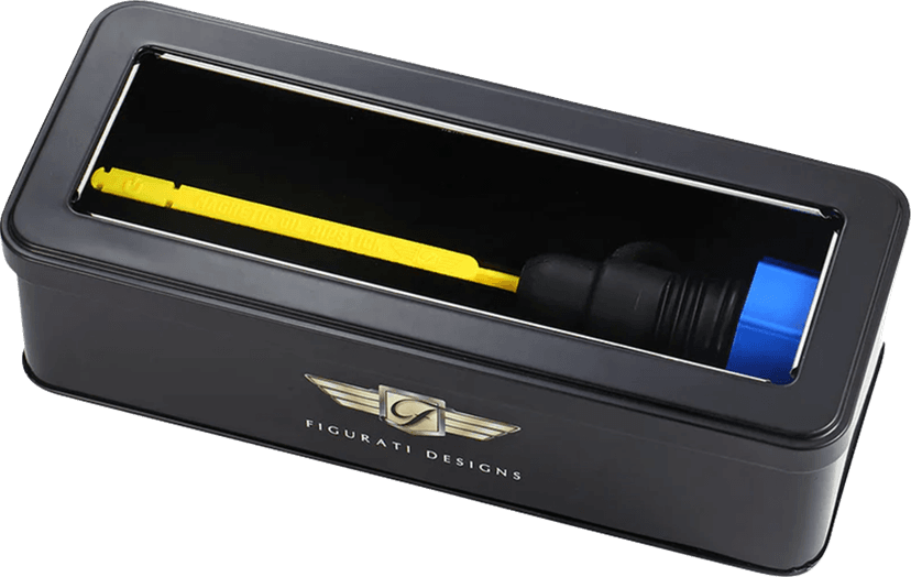 FIGURATI DESIGNS 0710-0312 Performance Magnetic Oil Dipstick - Curved - Blue - '07-'16 Touring/Trike — image 3 of 3
