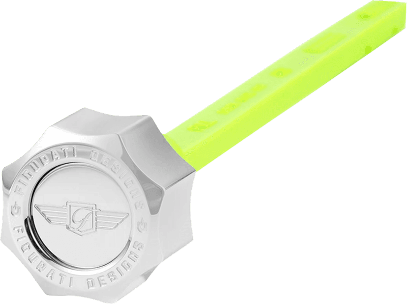 FIGURATI DESIGNS 0710-0315 Performance Magnetic Oil Dipstick - Curved - Silver - Indian — image 1 of 3