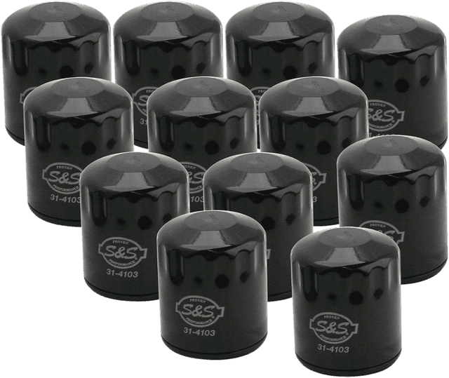 S&S CYCLE 0712-0494 Oil Filters - Black - 12-Pack