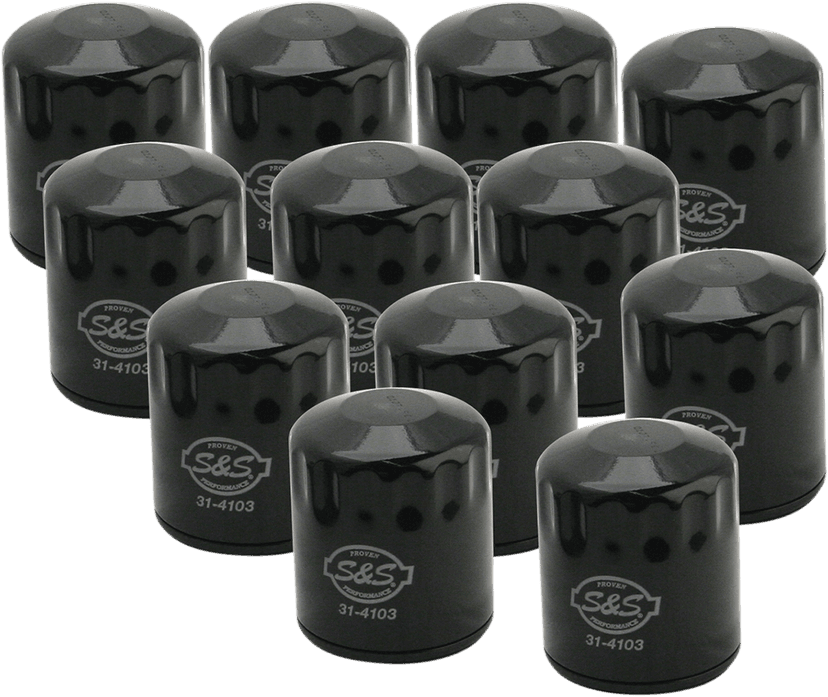 S&S CYCLE 0712-0494 Oil Filters - Black - 12-Pack