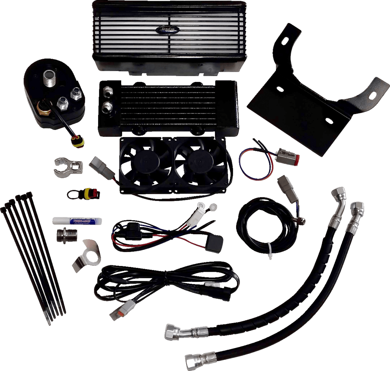 ULTRACOOL 0713-0151 Oil Cooler Kit - Flat Black - Touring
