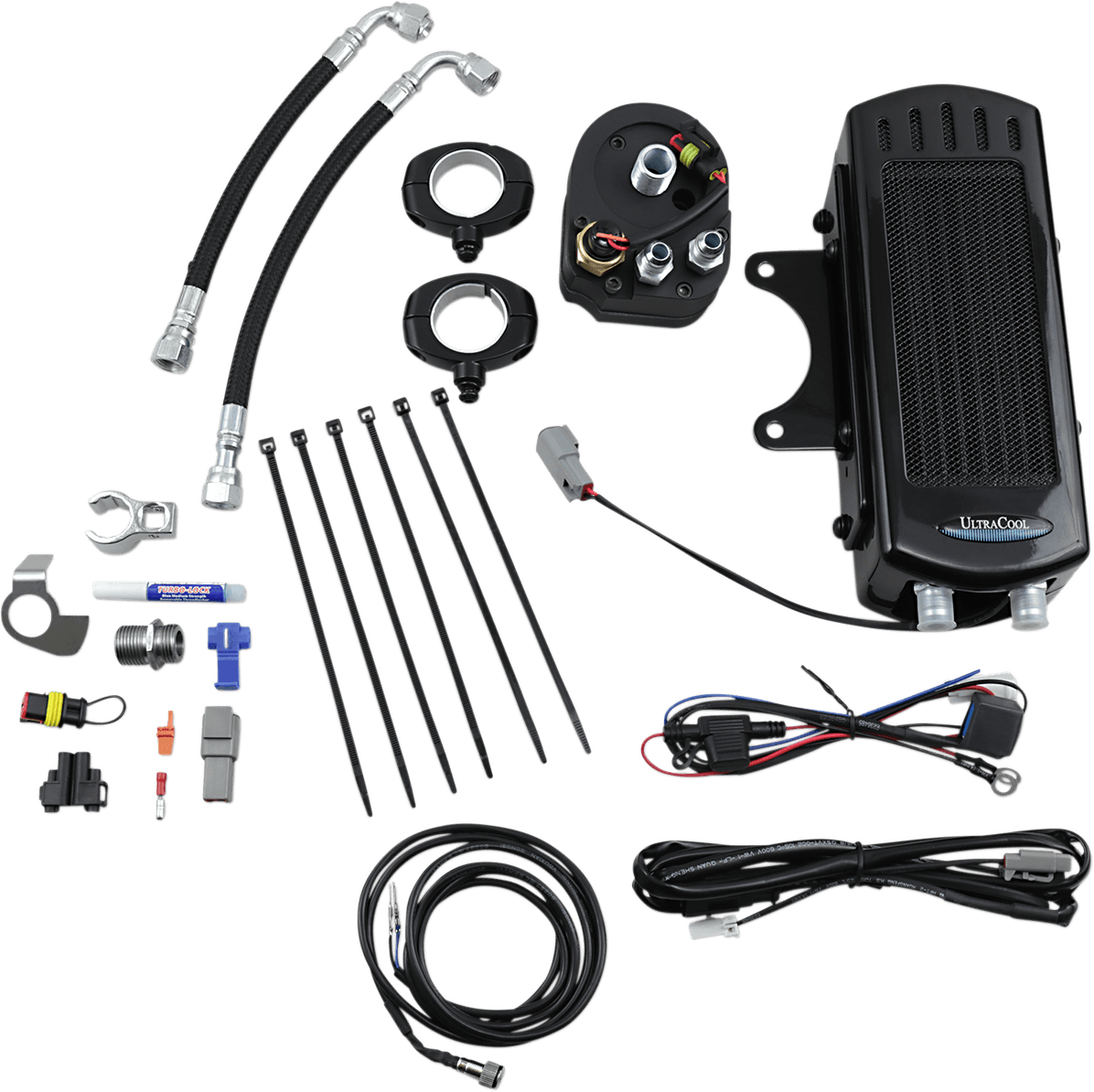 ULTRACOOL 0713-0162 Side Mount Oil Cooler Kit - Gloss Black - Dyna