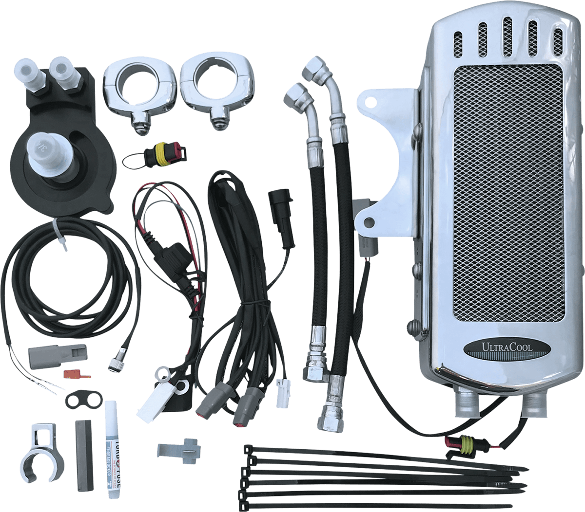 ULTRACOOL 0713-0165 Side Mount Oil Cooler Kit - Chrome - Sportster