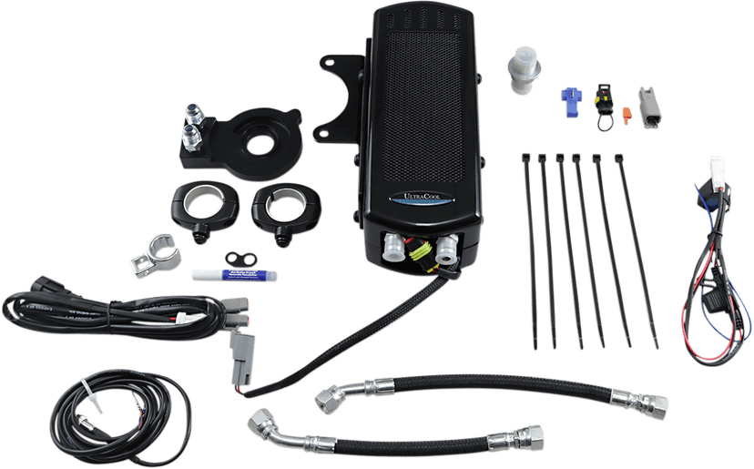 ULTRACOOL 0713-0166 Side Mount Oil Cooler Kit - Gloss Black - Sportster — image 1 of 2