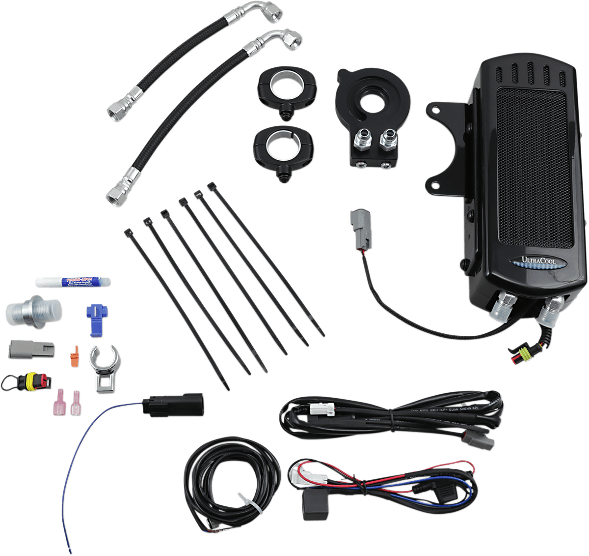 ULTRACOOL 0713-0168 Frame Mount Oil Cooler Kit - Gloss Black - M8 Touring/Trike