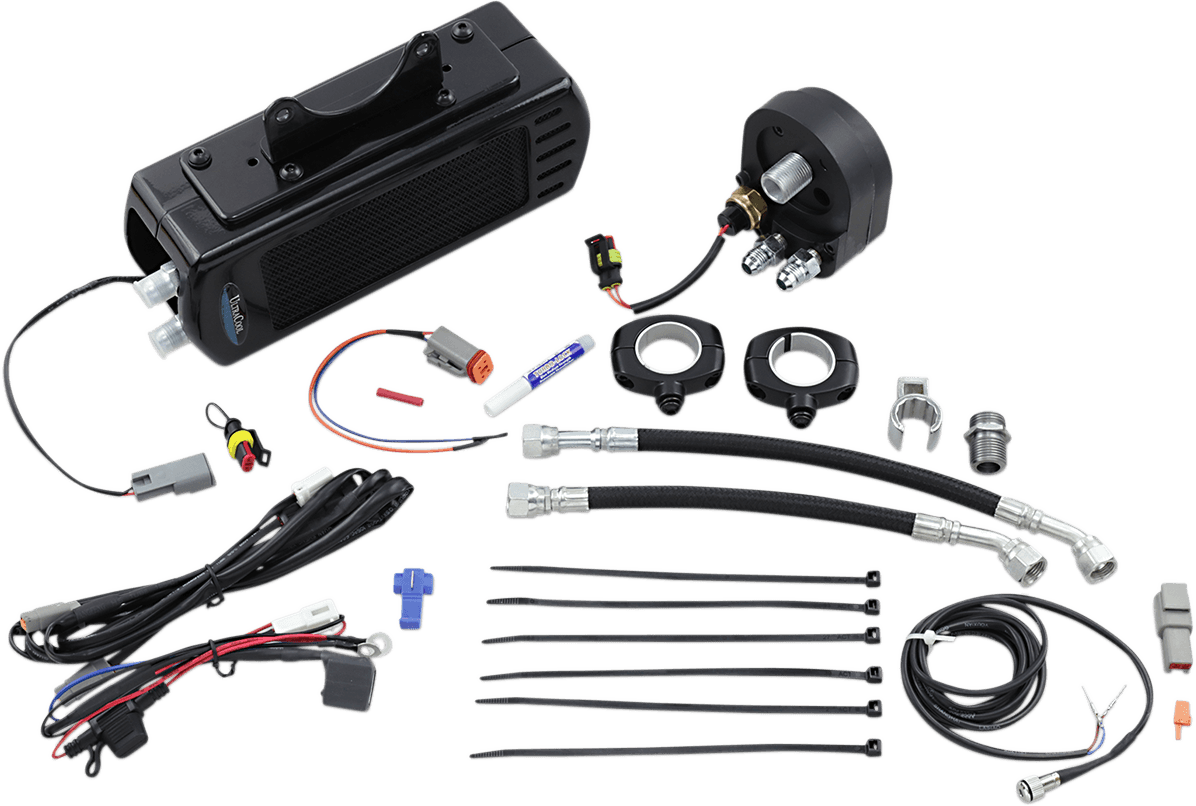 ULTRACOOL 0713-0204 Side Mount Oil Cooler Kit - Gloss Black - Touring