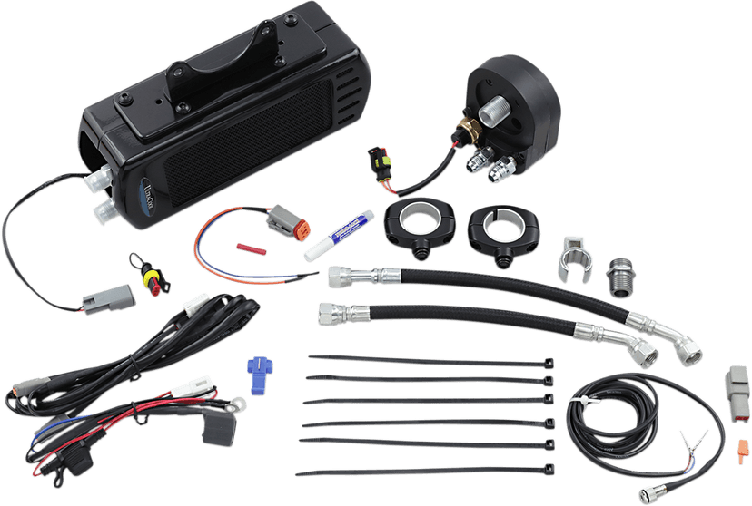 ULTRACOOL 0713-0204 Side Mount Oil Cooler Kit - Gloss Black - Touring