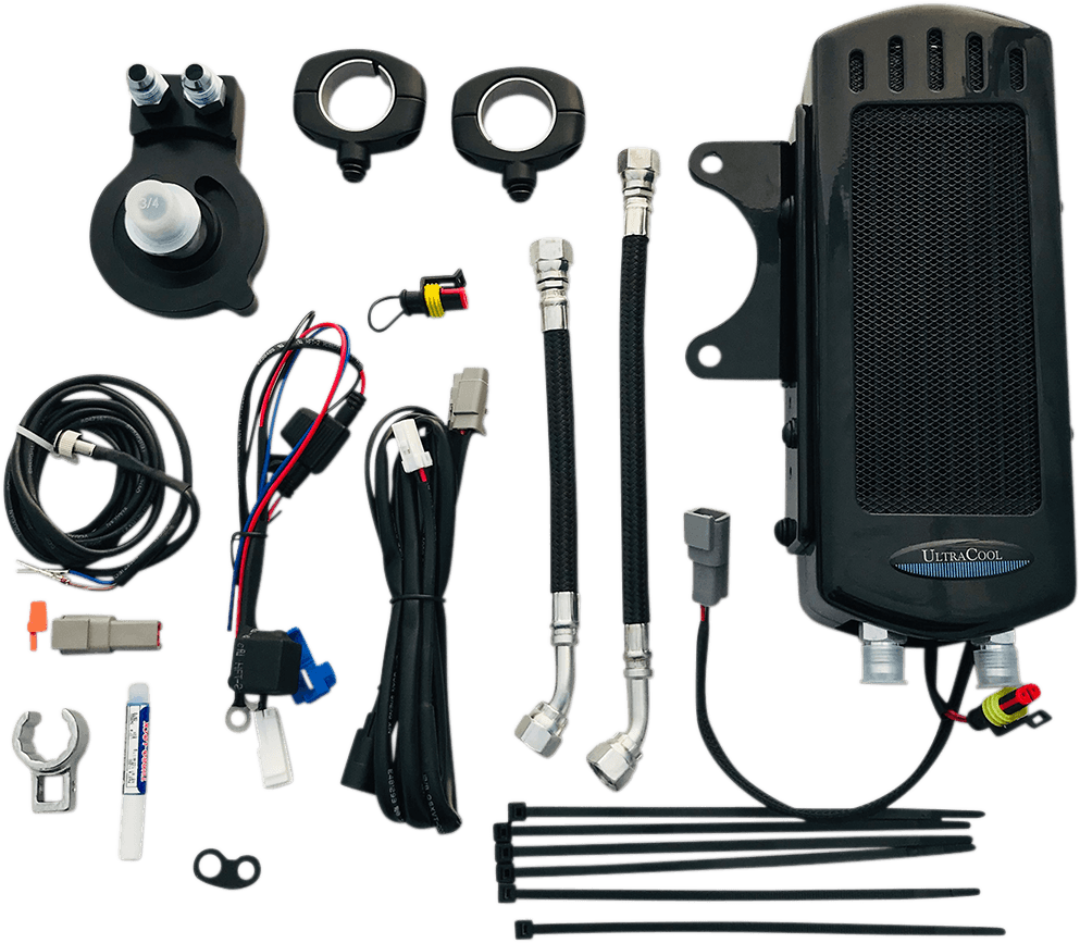 ULTRACOOL 0713-0224 Side Mount Oil Cooler Kit - Gloss Black - Sportster