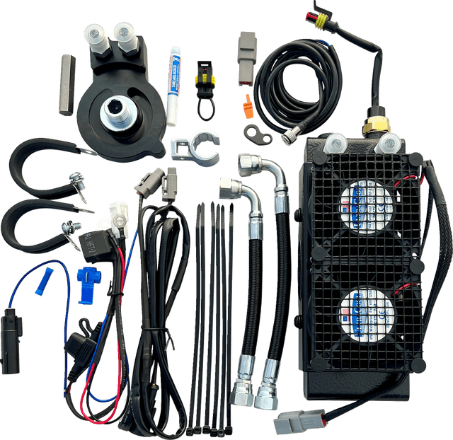 ULTRACOOL 0713-0226 Oil Cooler Kit - Naked - Black - Softail/Touring/Trike — image 1 of 3