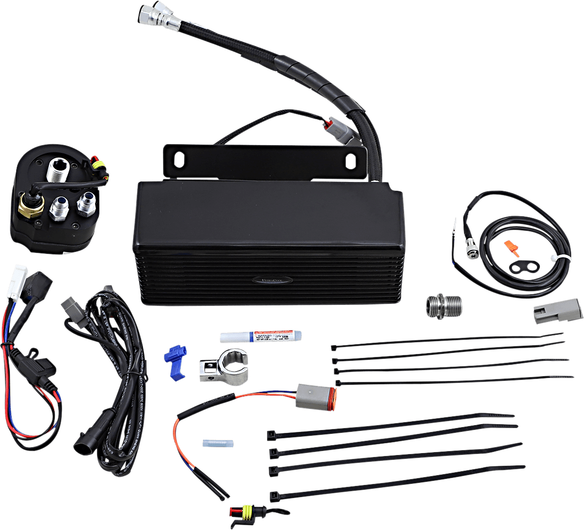 ULTRACOOL 0713-0247 Below Regulator Mount Oil Cooler - Gloss Black - Touring/Trike
