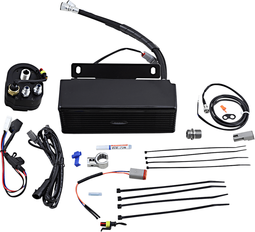 ULTRACOOL 0713-0247 Below Regulator Mount Oil Cooler - Gloss Black - Touring/Trike