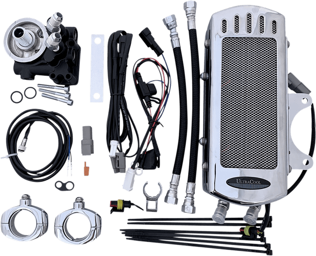 ULTRACOOL 0713-0251 Oil Cooler Kit - Chrome - Indian