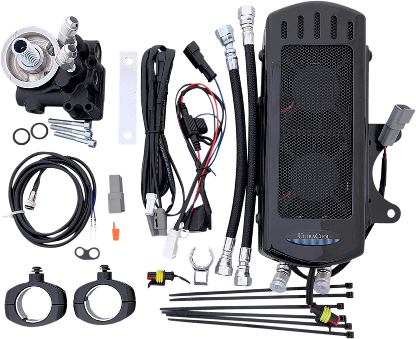 ULTRACOOL 0713-0252 Oil Cooler Kit - Gloss Black - Indian — image 1 of 2