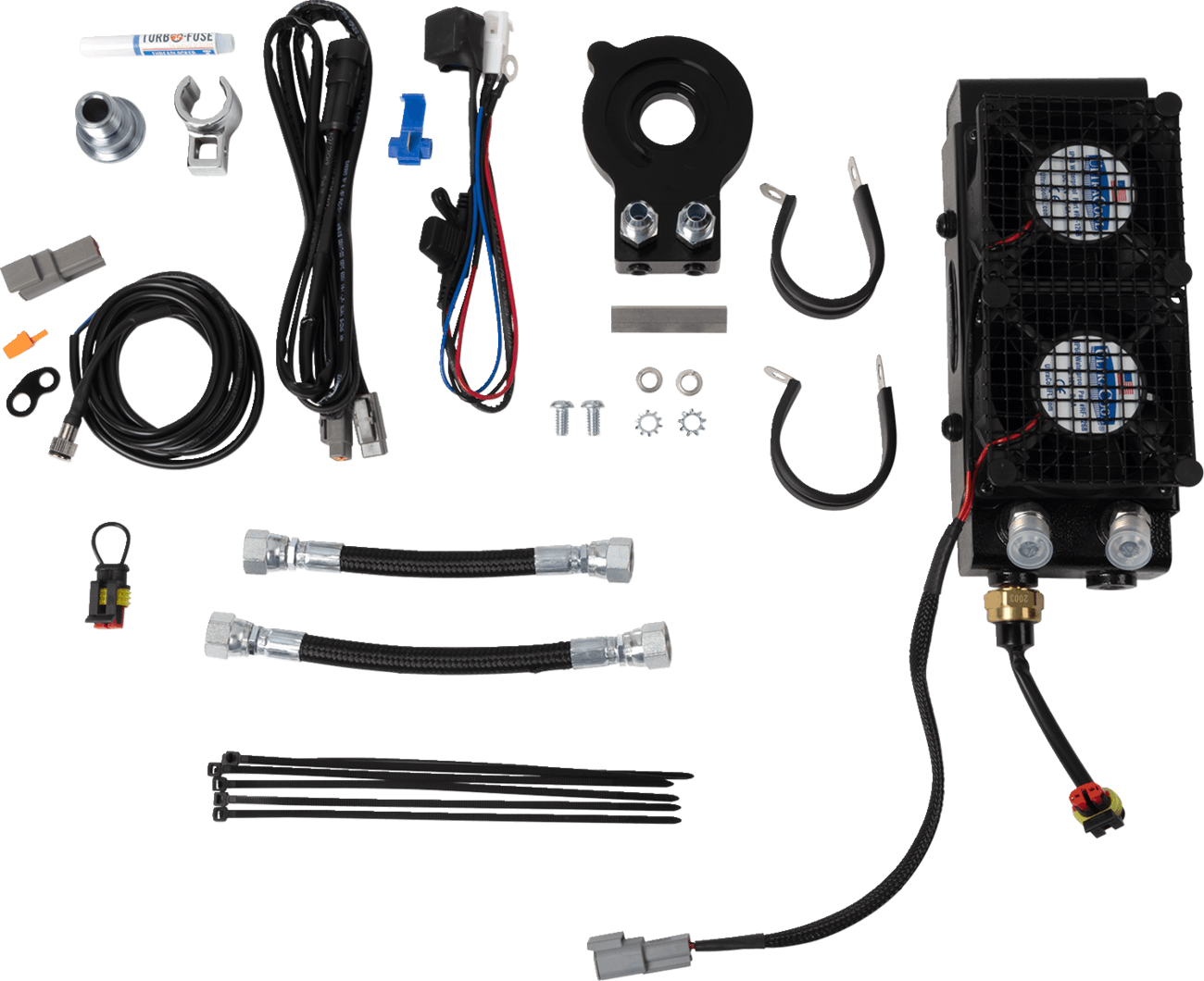 ULTRACOOL 0713-0261 Side Mount Oil Cooler Kit - Naked Black - Sportster