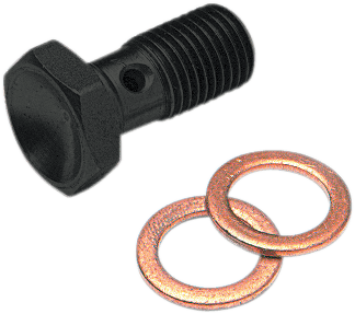 GOODRIDGE 775-03BK Banjo Bolt - 3/8-24 - Single - Black