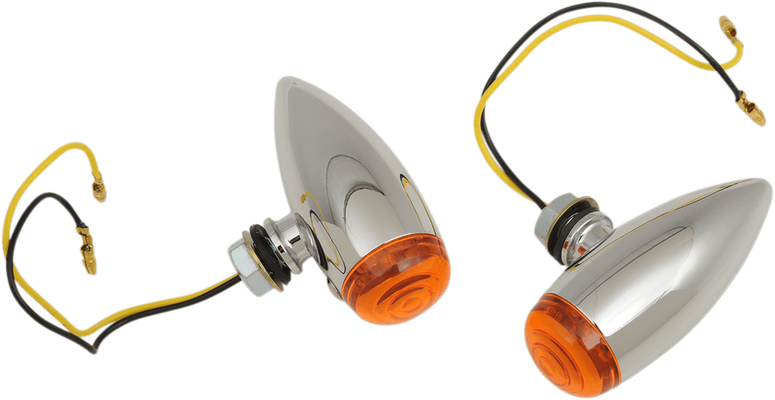 DRAG SPECIALTIES 7805-2069 Bullet Marker Lights - LED - Amber Lens - Chrome