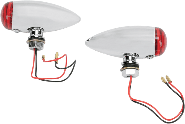 DRAG SPECIALTIES 7805-2070 Bullet Marker Lights - LED - Red Lens - Chrome