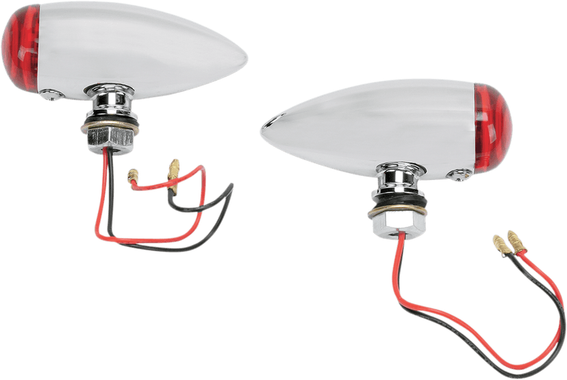DRAG SPECIALTIES 7805-2070 Bullet Marker Lights - LED - Red Lens - Chrome