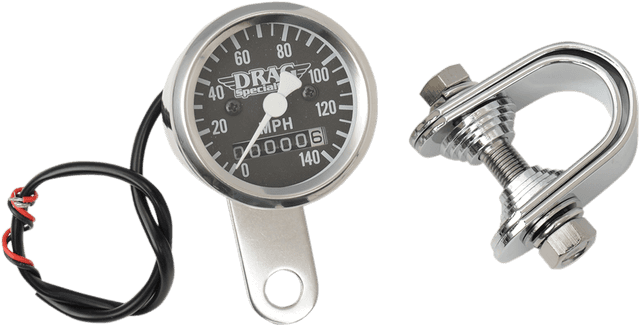 DRAG SPECIALTIES 7805-6843 Mini Speedometer - Black - 2:1 Ratio - 1-7/8" — image 1 of 2