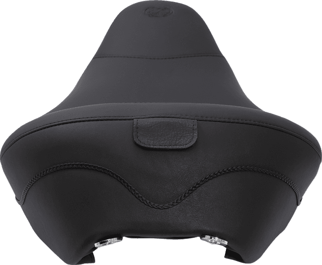 MUSTANG 0801-0462 Wide Solo Seat - With Backrest - Vintage - Black - Smooth - FL '08-'25 — image 4 of 5