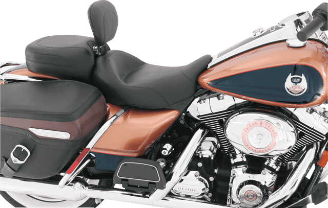 MUSTANG 0801-0462 Wide Solo Seat - With Backrest - Vintage - Black - Smooth - FL '08-'25 — image 5 of 5