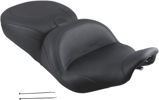 MUSTANG 0801-0696 Lowdown Seat with Driver Backrest - Plain - FLHR '97-'07 — image 1 of 5