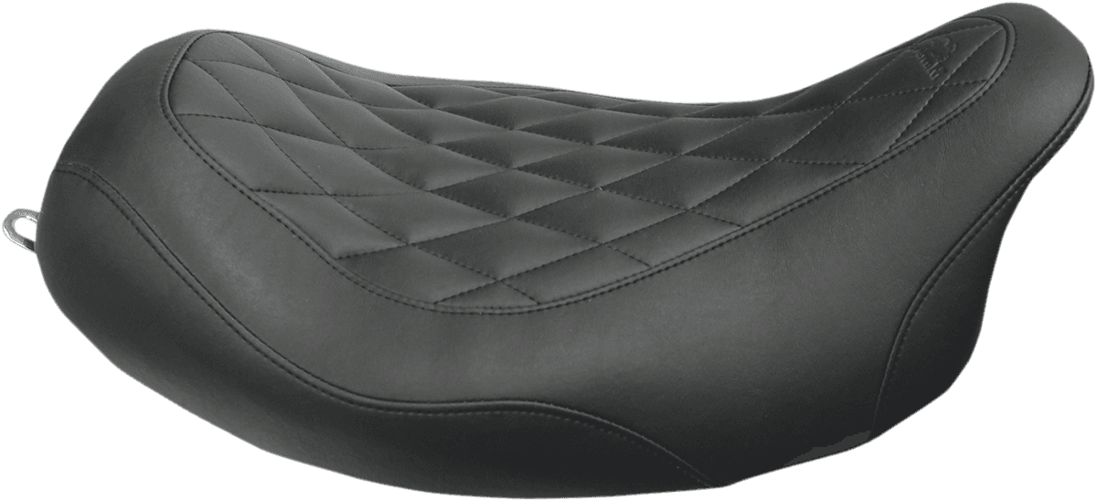 MUSTANG 0801-0741 Seat - Wide Tripper™ Solo - without Backrest - Diamond - Black - FL '08-'25