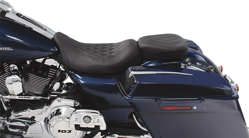 MUSTANG 0801-0741 Seat - Wide Tripper™ Solo - without Backrest - Diamond - Black - FL '08-'25 — image 2 of 2