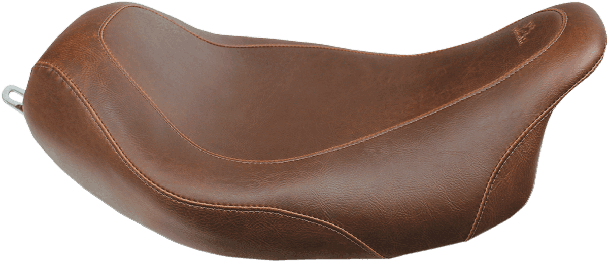 MUSTANG 0801-0743 Seat - Wide Tripper™ Solo - without Backrest - Smooth - Brown - FL '08-'25