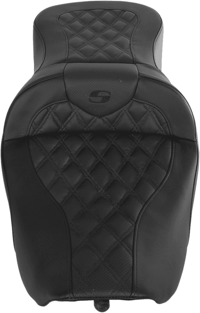 SADDLEMEN 0801-0943 Roadsofa™ Seat - Full Lattice Stitch - without Backrest - FLH '97-'07 — image 2 of 4