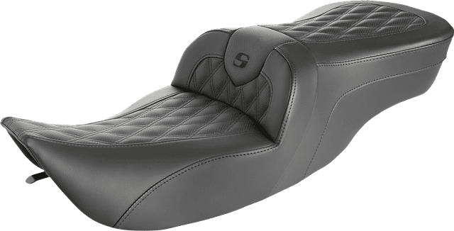 SADDLEMEN 0801-0943 Roadsofa™ Seat - Full Lattice Stitch - without Backrest - FLH '97-'07 — image 1 of 4