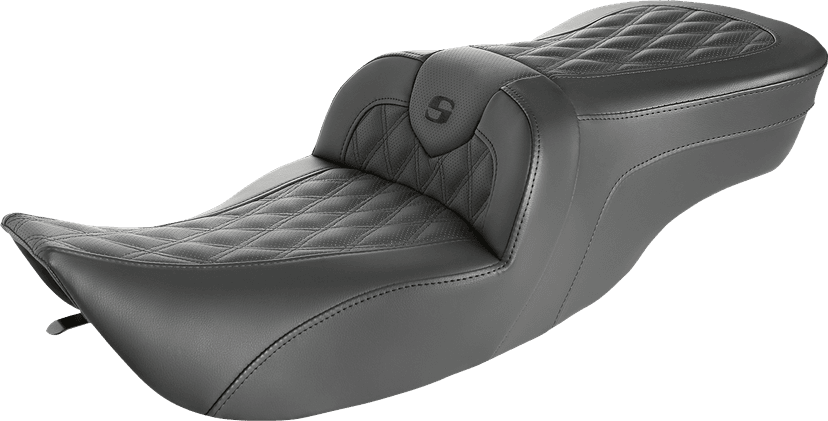 SADDLEMEN 0801-0943 Roadsofa™ Seat - Full Lattice Stitch - without Backrest - FLH '97-'07 — image 1 of 4