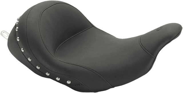 MUSTANG 0801-0960 Lowdown Vintage Seat - No Driver Backrest - Chrome Studded - FL '08-'25
