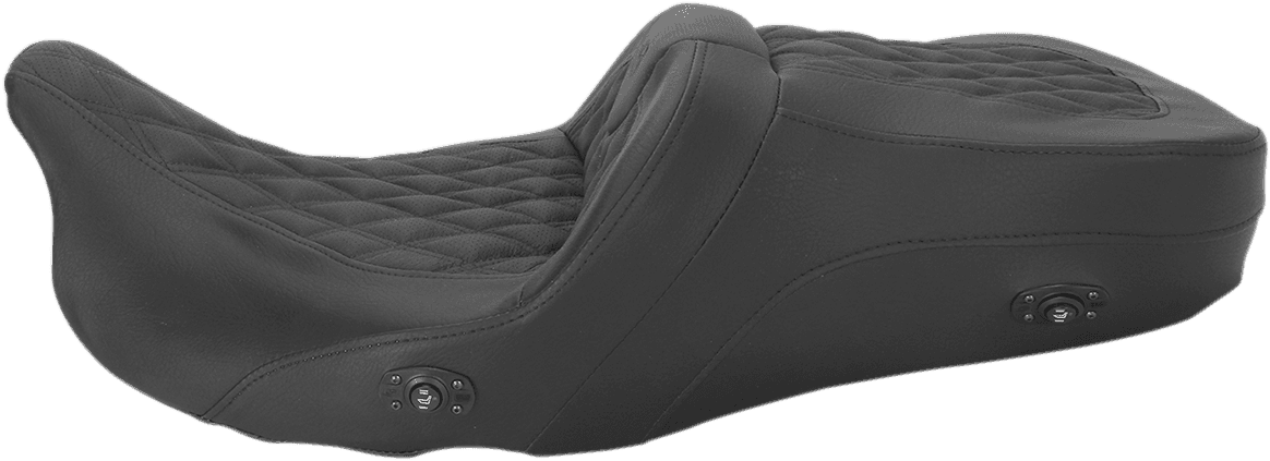 SADDLEMEN 0801-0972 Roadsofa™ Seat - without Backrest - Full Lattice Stitch - Heated - FLH/FLT '08-'24
