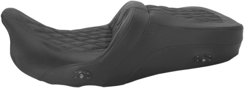 SADDLEMEN 0801-0972 Roadsofa™ Seat - without Backrest - Full Lattice Stitch - Heated - FLH/FLT '08-'24 — image 1 of 5