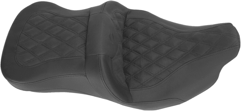 SADDLEMEN 0801-0972 Roadsofa™ Seat - without Backrest - Full Lattice Stitch - Heated - FLH/FLT '08-'24 — image 4 of 5