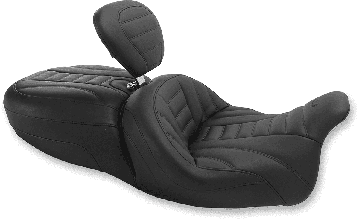 MUSTANG 0801-0978 Freewheeler Vintage Seat - w/ Driver Backrest - FLRT/FLTRT '15-'25