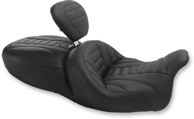 MUSTANG 0801-0978 Freewheeler Vintage Seat - w/ Driver Backrest - FLRT/FLTRT '15-'25