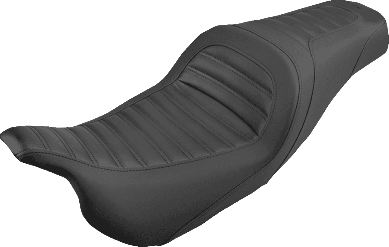 SADDLEMEN 0801-1013 Slim Roll & Pleat Seat - Black - FL '08-'24