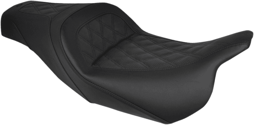 SADDLEMEN 0801-1014 Slim Seat - Black - Lattice Stitch - FL '08-'24 — image 2 of 2