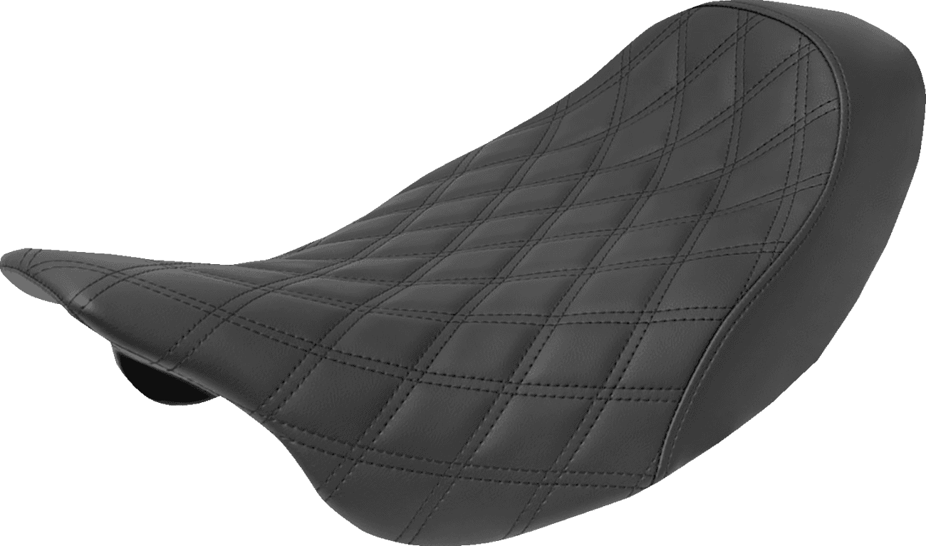 SADDLEMEN 0801-1036 Renegade™ Solo Seat - Black - Lattice Stitched - FL '08-'25