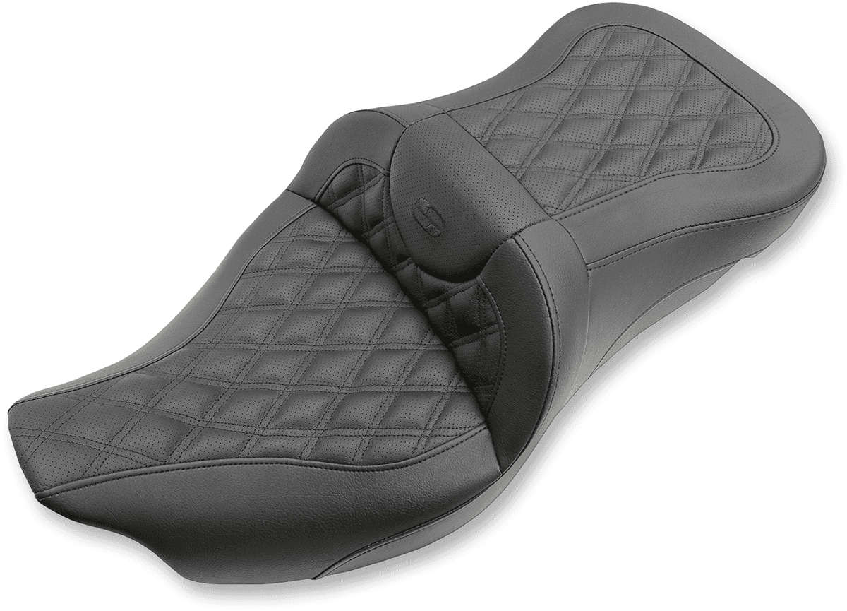 SADDLEMEN 0801-1041 Extended Reach Roadsofa™ Seat - Lattice Stitched - without Backrest - FL '08-'24