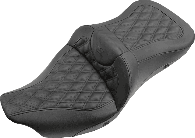 SADDLEMEN 0801-1042 Extended Reach Roadsofa™ Seat - Lattice Stitched - without Backrest - Heated - FL '08-'24 — image 1 of 2