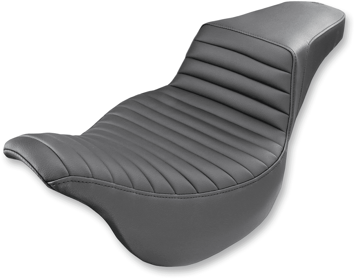 SADDLEMEN 0801-1049 Step-Up Seat - Front Tuck-n-Roll - Black - FL '08-'24