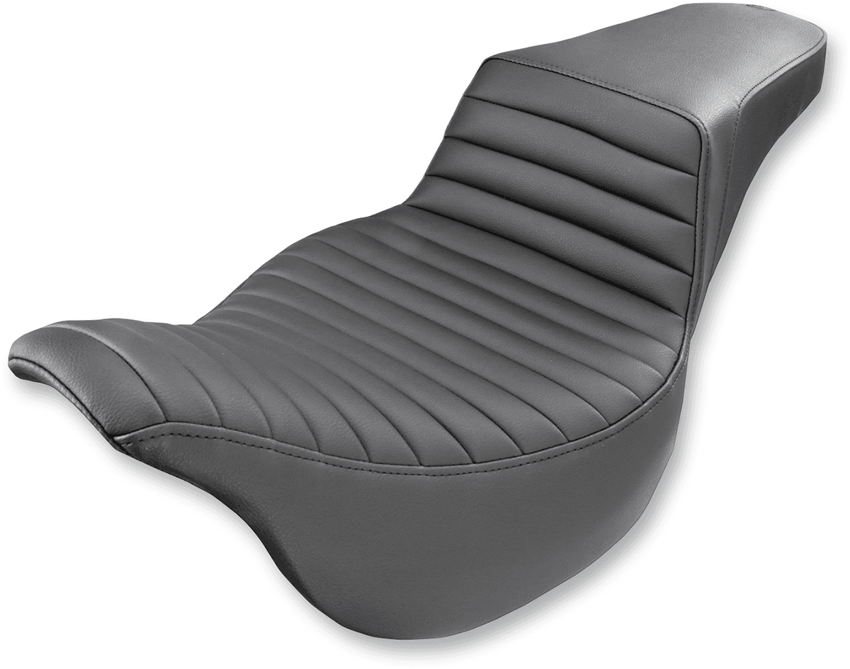 SADDLEMEN 0801-1049 Step-Up Seat - Front Tuck-n-Roll - Black - FL '08-'24